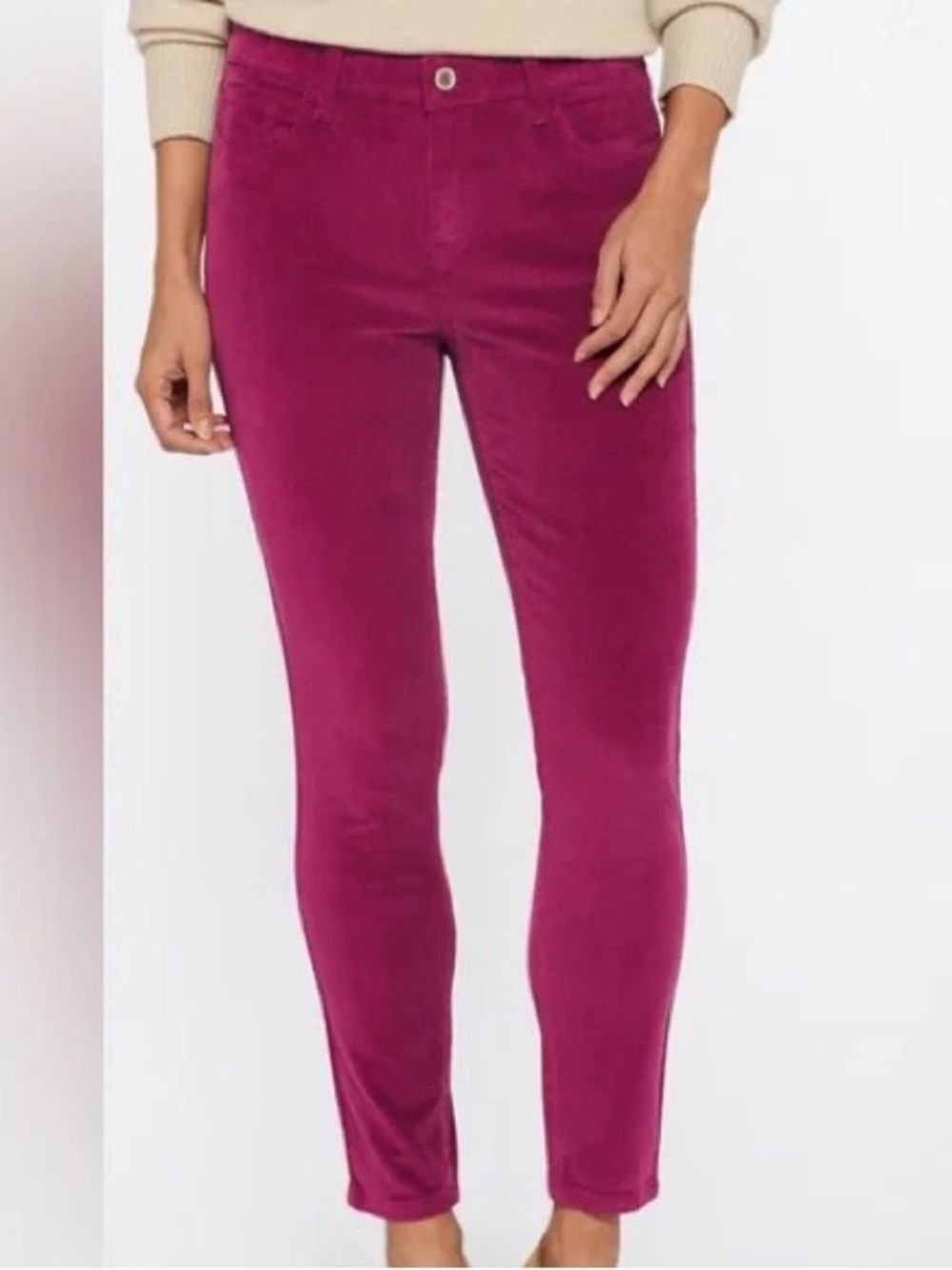 NWT Stitch Fix Cosmic Blue Love Arielle Skinny Corduroy Jeans Burgundy